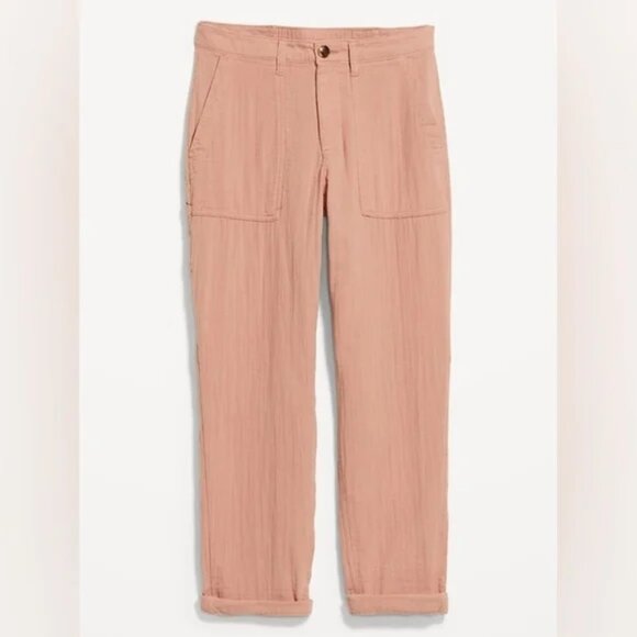 Old Navy High-Waisted Slouchy Cropped Tapered Workwear Pants - 10 - Picture 3 of 10